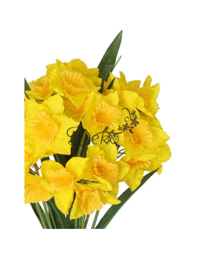 Żonkile w bukiecie żonkil sztuczne kwiaty 46cm 27 główek