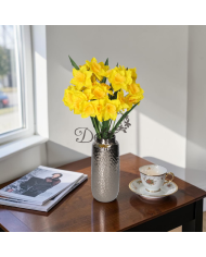 Żonkile w bukiecie żonkil sztuczne kwiaty 46cm 27 główek