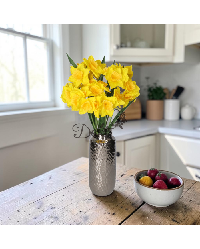 Żonkile w bukiecie żonkil sztuczne kwiaty 46cm 27 główek