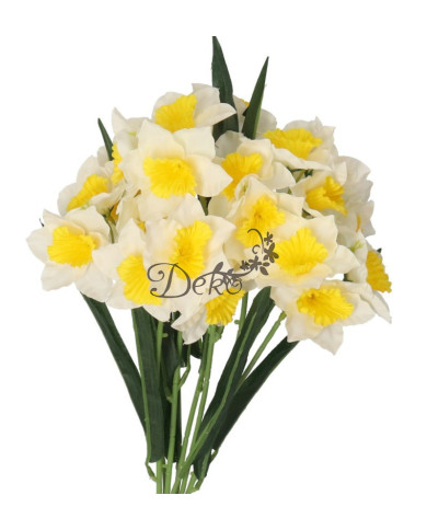 Żonkile w bukiecie żonkil sztuczne kwiaty 46cm 27 główek