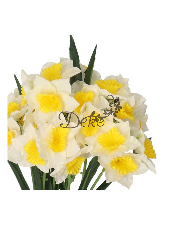 Żonkile w bukiecie żonkil sztuczne kwiaty 46cm 27 główek