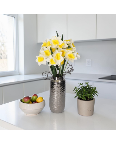 Żonkile w bukiecie żonkil sztuczne kwiaty 46cm 27 główek