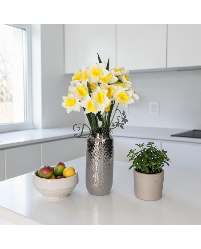 Żonkile w bukiecie żonkil sztuczne kwiaty 46cm 27 główek