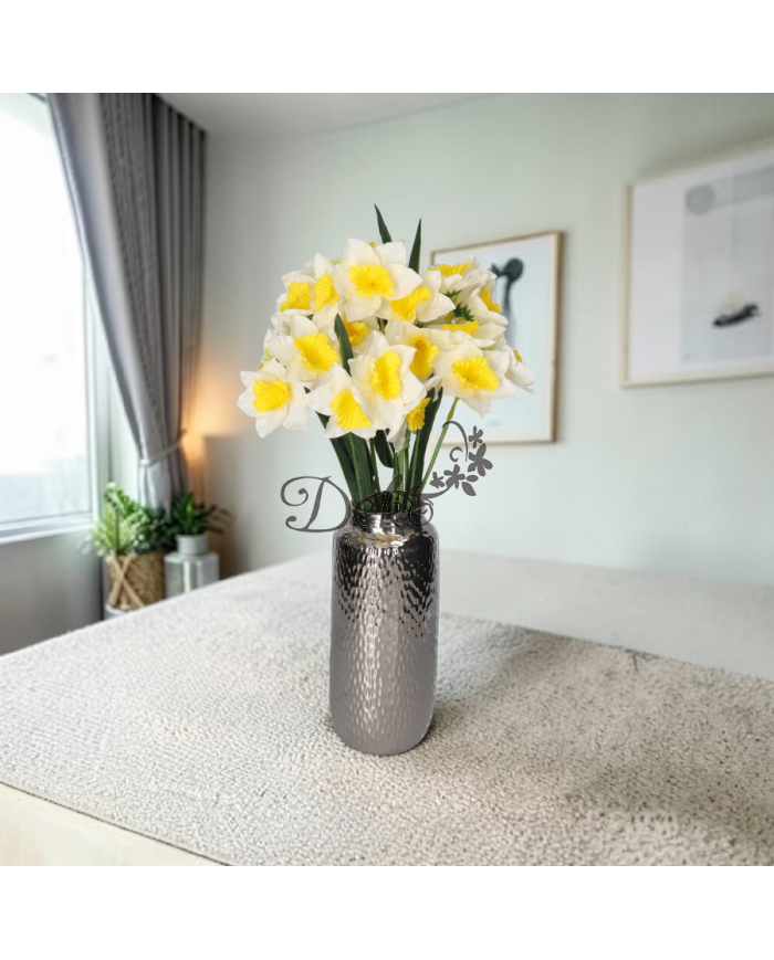 Żonkile w bukiecie żonkil sztuczne kwiaty 46cm 27 główek