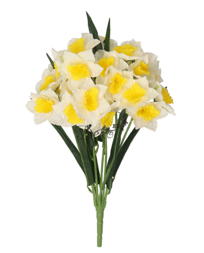 Żonkile w bukiecie żonkil sztuczne kwiaty 46cm 27 główek