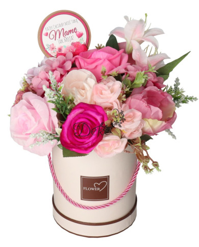 Flower box dla mamy prezent na dzień mamy kwiaty premium