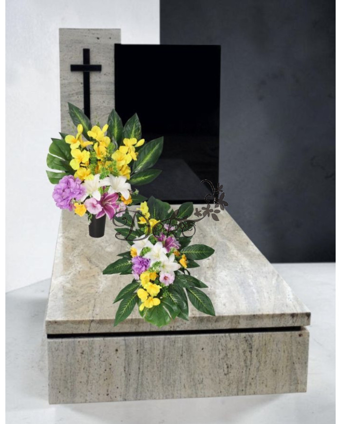 STROIK NA GRÓB DUŻY KOMPOZYCJA SZTUCZNE KWIATY DO WAZONU