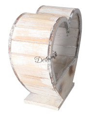 Doniczka drewniana do kompozycji stroika 28cm serce