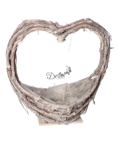 Doniczka drewniana do kompozycji stroika 35cm serce