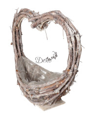 Doniczka drewniana do kompozycji stroika 35cm serce