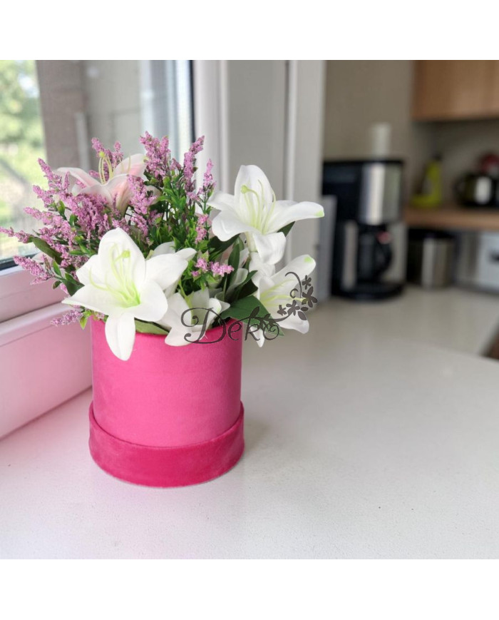 Flower box pudełko welurowe 13 cm dekoracja prezent