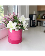 Flower box pudełko welurowe 13 cm dekoracja prezent