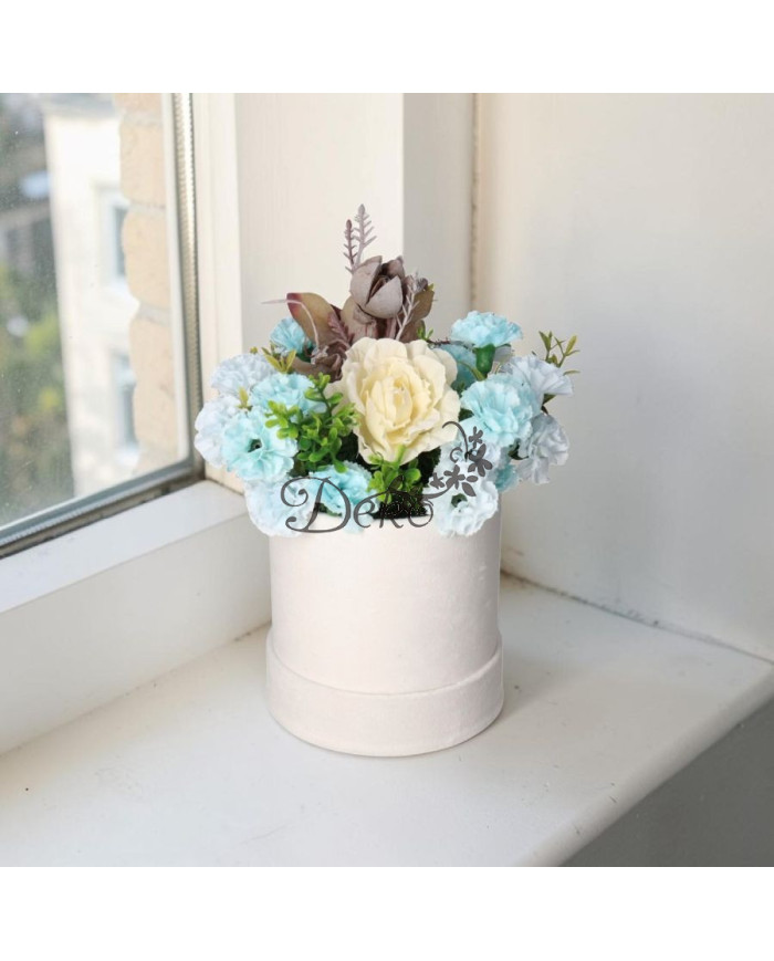 Flower box pudełko welurowe 13 cm dekoracja prezent