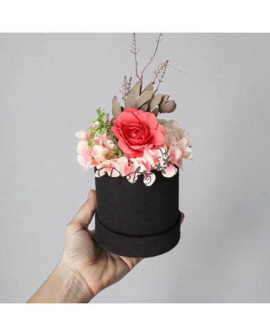 Flower box pudełko welurowe 13 cm dekoracja prezent