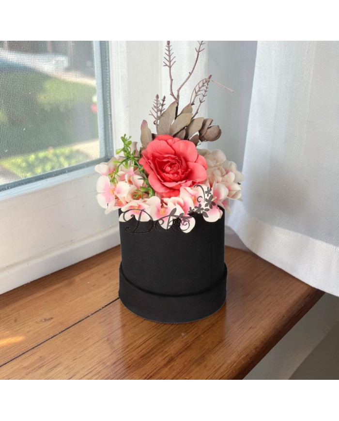 Flower box pudełko welurowe 13 cm dekoracja prezent
