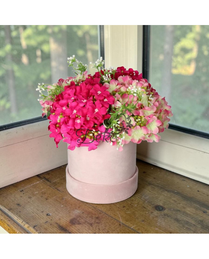 Flower box pudełko welurowe 13 cm dekoracja prezent