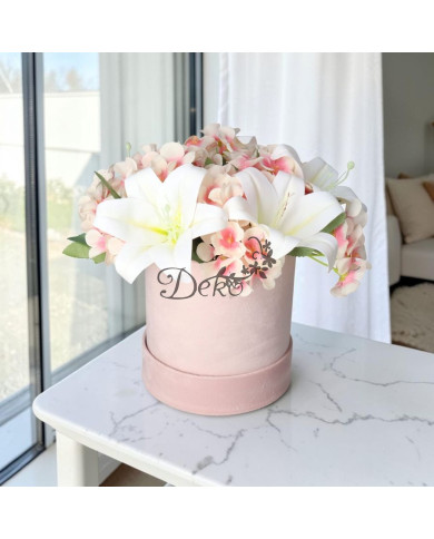 Flower box pudełko welurowe 15 cm dekoracja prezent