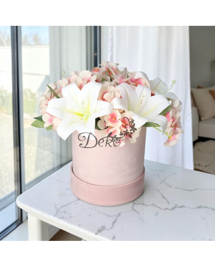 Flower box pudełko welurowe 15 cm dekoracja prezent