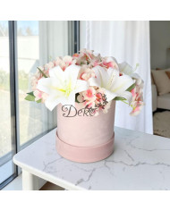 Flower box pudełko welurowe 15 cm dekoracja prezent