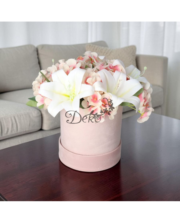 Flower box pudełko welurowe 15 cm dekoracja prezent