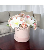 Flower box pudełko welurowe 15 cm dekoracja prezent