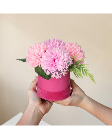 Flower box pudełko welurowe 15 cm dekoracja prezent