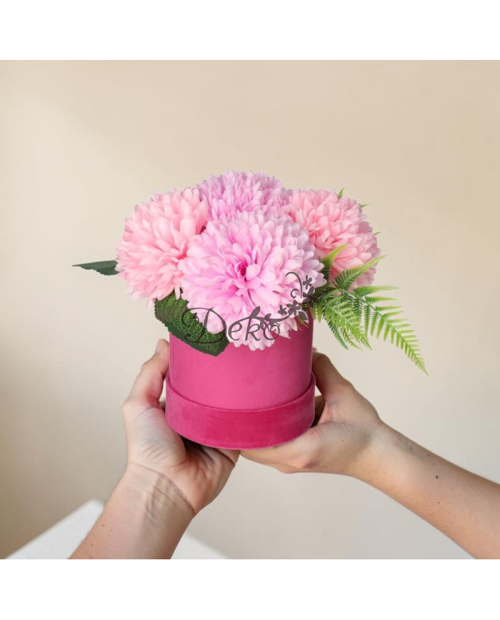 Flower box pudełko welurowe 15 cm dekoracja prezent