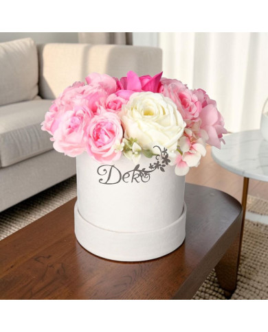 Flower box pudełko welurowe 15 cm dekoracja prezent