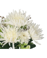 CHRYZANTEMA W BUKIECIE SZTUCZNE KWIATY JAK ŻYWE 46CM DUŻY BUKIET