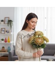 Chryzantema w bukiecie jak żywa sztuczne kwiaty 42 cm premium