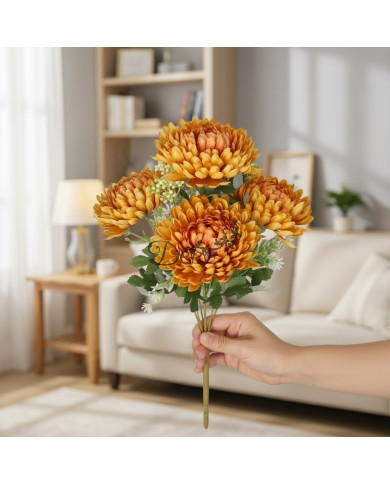 Chryzantema w bukiecie jak żywa sztuczne kwiaty 42 cm premium
