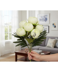 Piwonia peonia sztuczne kwiaty w bukiecie 44cm 7główek