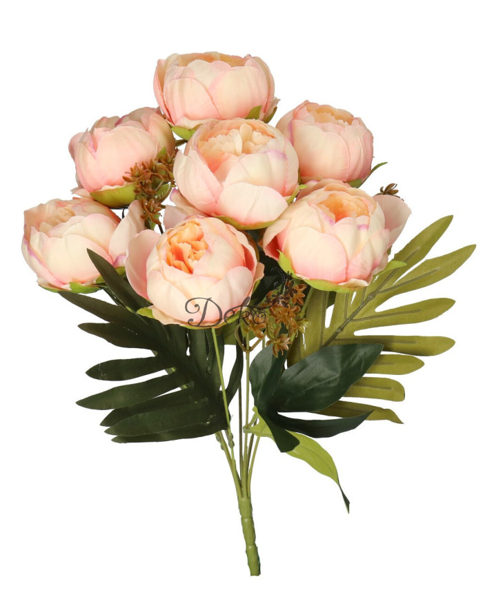 Piwonia peonia sztuczne kwiaty w bukiecie 44cm 7główek