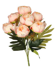 Piwonia peonia sztuczne kwiaty w bukiecie 44cm 7główek
