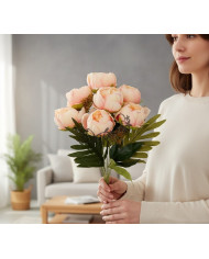 Piwonia peonia sztuczne kwiaty w bukiecie 44cm 7główek