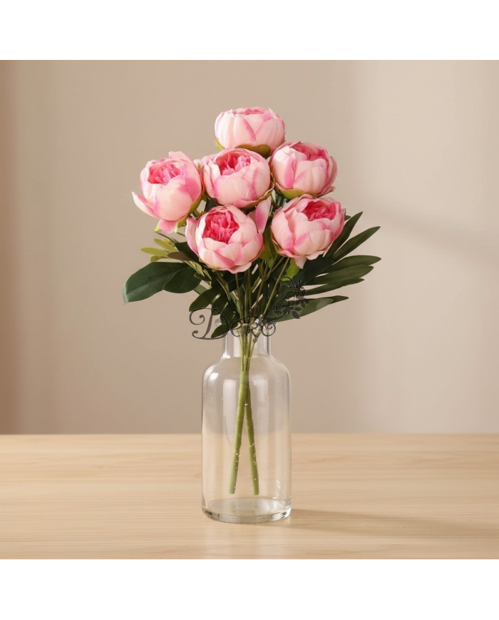 Piwonia peonia sztuczne kwiaty w bukiecie 44cm 7główek
