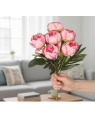 Piwonia peonia sztuczne kwiaty w bukiecie 44cm 7główek