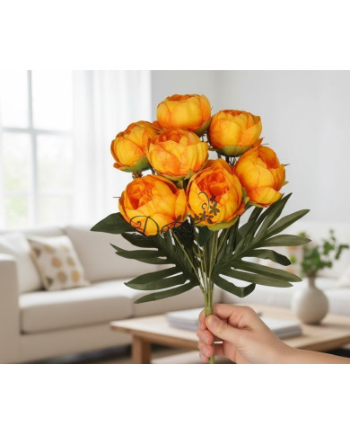 Piwonia peonia sztuczne kwiaty w bukiecie 44cm 7główek