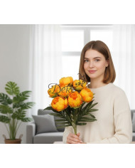Piwonia peonia sztuczne kwiaty w bukiecie 44cm 7główek