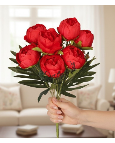 Piwonia peonia sztuczne kwiaty w bukiecie 44cm 7główek