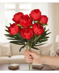 Piwonia peonia sztuczne kwiaty w bukiecie 44cm 7główek