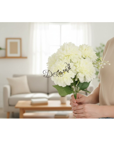 Dalia w bukiecie sztuczne kwiaty jak żywe 30cm 5 główek