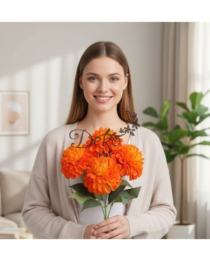 Dalia w bukiecie sztuczne kwiaty jak żywe 30cm 5 główek