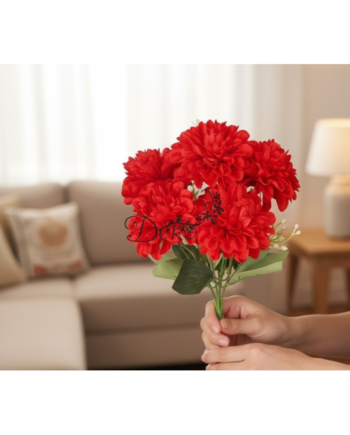 Dalia w bukiecie sztuczne kwiaty jak żywe 30cm 5 główek