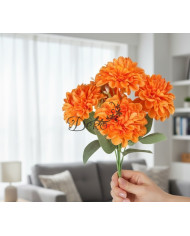 Dalia w bukiecie sztuczne kwiaty jak żywe 30cm 5 główek