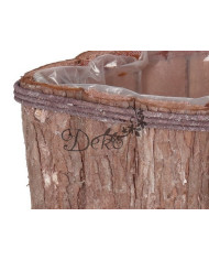Doniczka osłonka drewniana korytko podkład 43cm brązowa