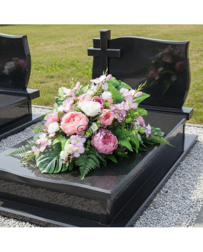 STROIK NA GRÓB KOMPOZYCJA DUŻA SZTUCZNE KWIATY
