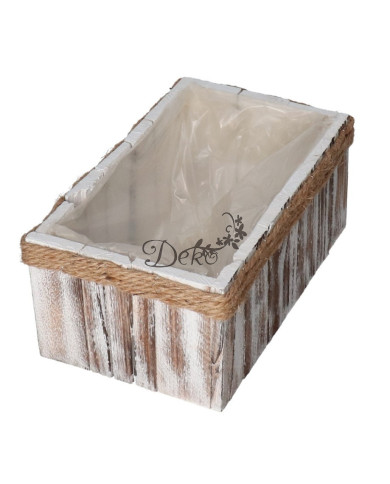Doniczka osłonka drewniana korytko podkład 28 cm brązowa