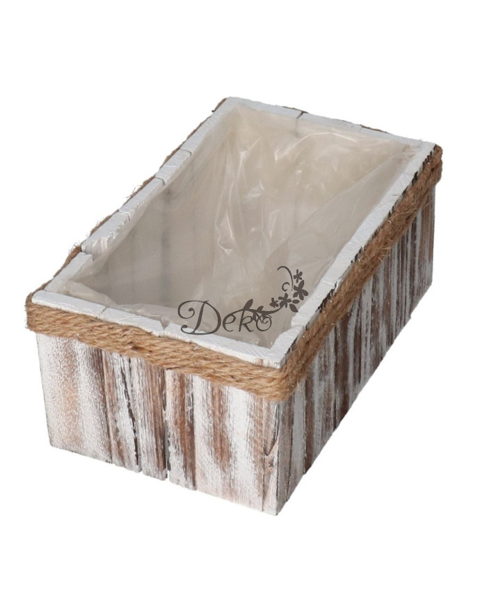 Doniczka osłonka drewniana korytko podkład 28 cm brązowa