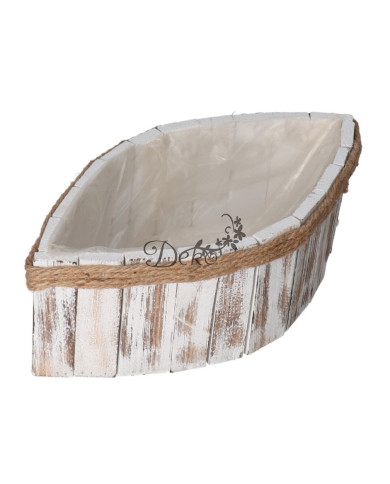Doniczka osłonka drewniana korytko łezka podkład 37 cm brązowa